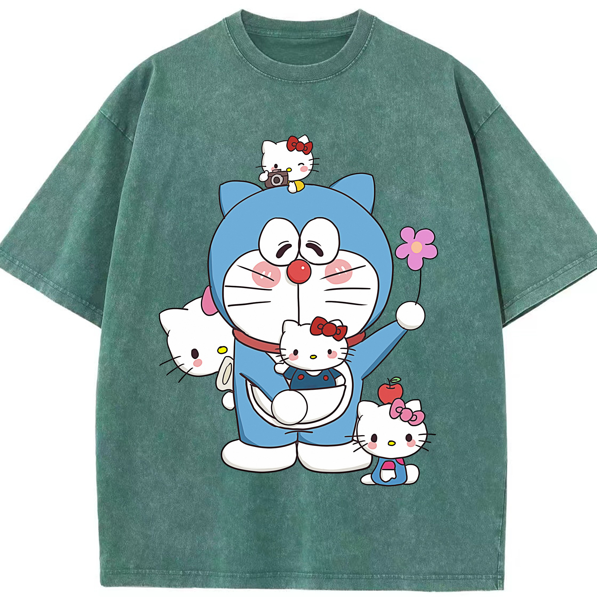 （画像用） ドラえもん Doraemon 綿100% ヴィンテージ風 半袖Tシャツ（フロントプリント）